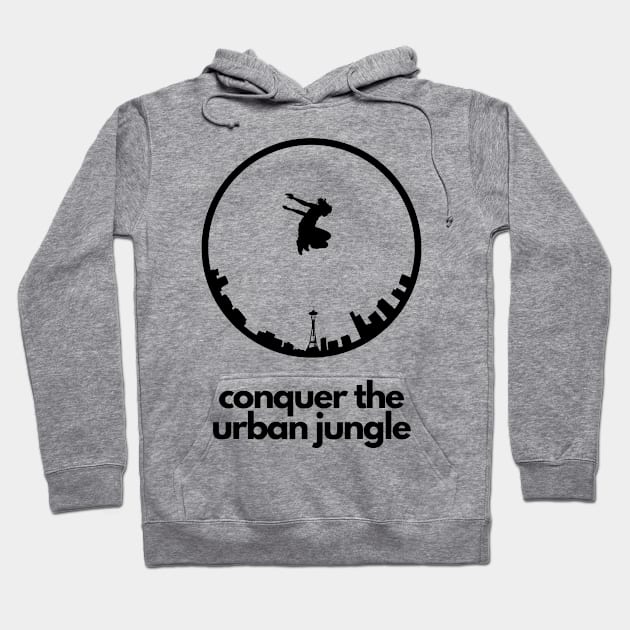 Conquer the Urban Jungle Parkour Hoodie by Ink Lake Designs